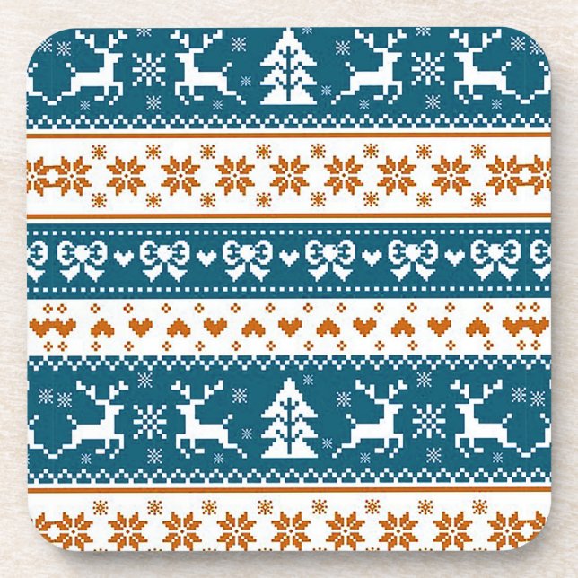 Christmas festive pattern coaster (Front)