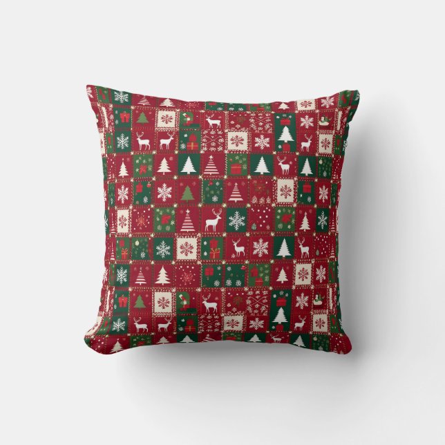 Christmas festive pattern cushion (Front)