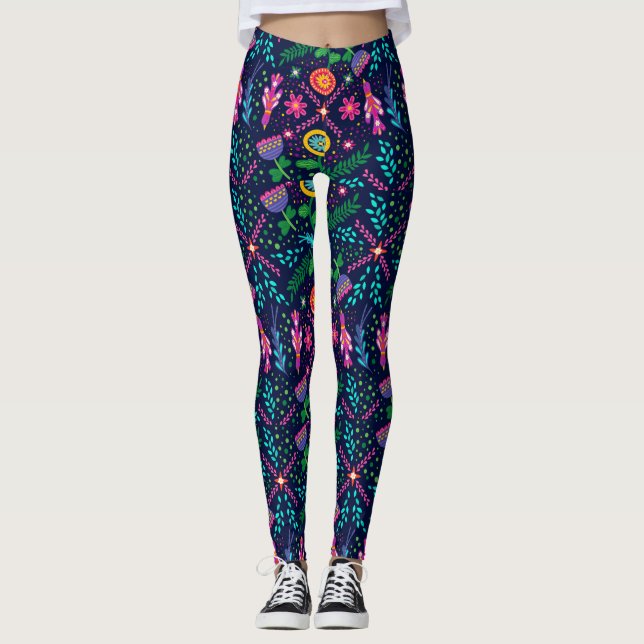 Christmas Festive Pattern Leggings (Front)