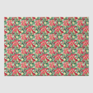 Christmas Festive Poinsettia Flowers Tissue Paper