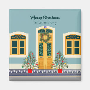 Christmas festive Portuguese House Magnet