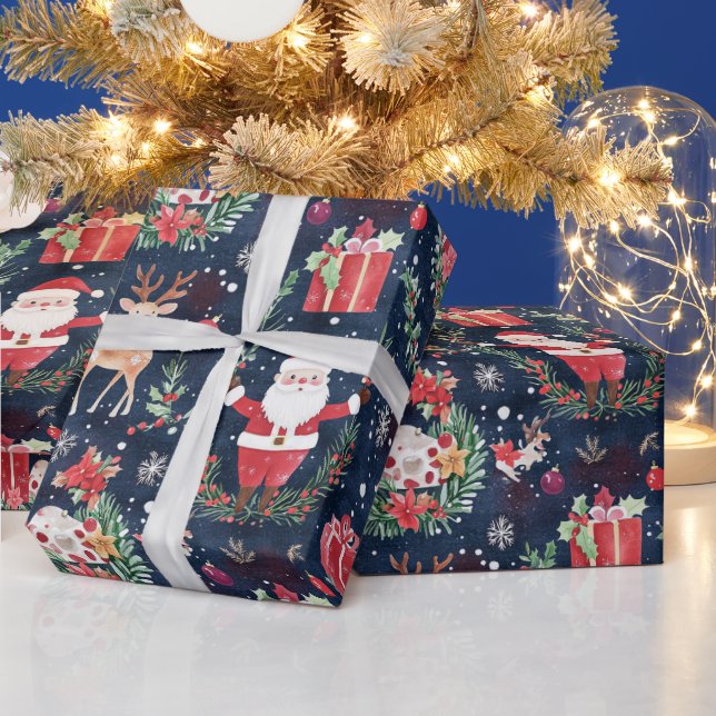 Christmas Festive Santa Claus Wrapping Paper (Holidays)