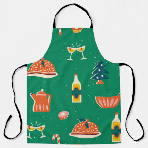 Christmas festive table, vintage pattern. apron