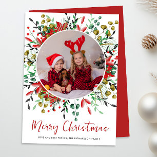 Christmas Festive Wreath Photo Holiday Card