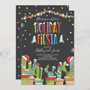 Christmas Fiesta Cactus Holiday Invitation Party