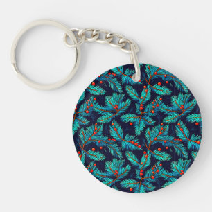 Christmas Fir Branch Pattern-82397 Key Ring