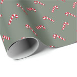 Christmas fir spruce green red candy cane cute wrapping paper<br><div class="desc">Christmas red,  white and fir spruce green modern simple cute candy cane pattern gift Wrapping Paper.
Red and white candy cane pattern,  fir green spruce green background.
Great for Christmas and the holiday season.</div>