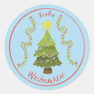 Christmas fir tree Round sticker