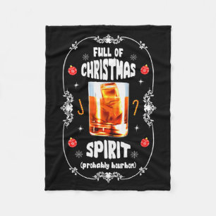 Christmas Fir Tree With Bourbon Ugly Xmas Bourbon  Fleece Blanket