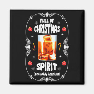 Christmas Fir Tree With Bourbon Ugly Xmas Bourbon  Magnet