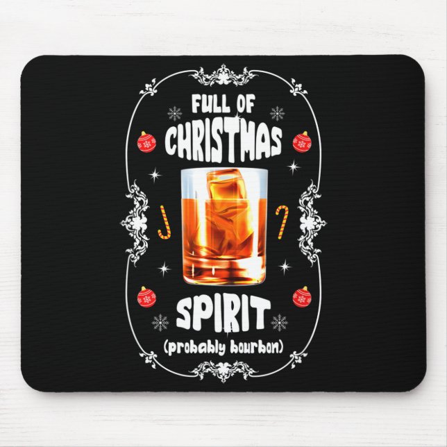 Christmas Fir Tree With Bourbon Ugly Xmas Bourbon  Mouse Pad (Front)