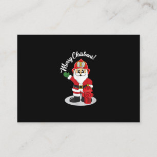 Christmas Firefighter Santa Winter Business Card