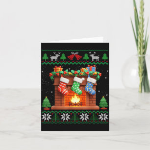 Christmas Fireplace Stockings Funny Ugly Christmas Card