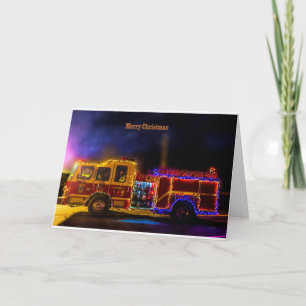 Christmas Firetruck Holiday Card