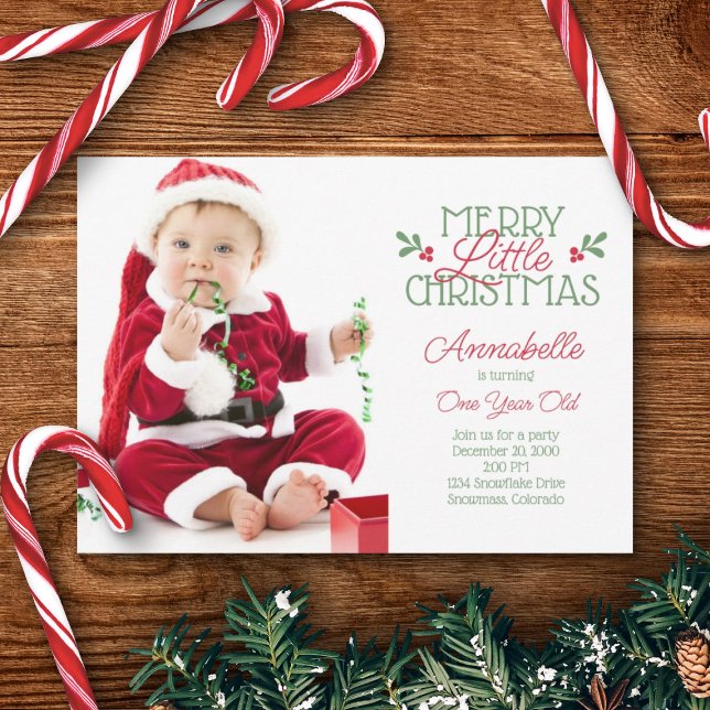 Christmas First Birthday Invitation (Creator Uploaded)