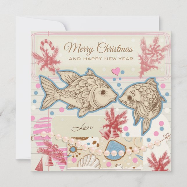 Christmas fish love card (Front)