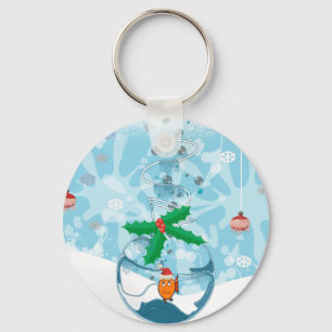 Christmas Fish Splat Key Ring