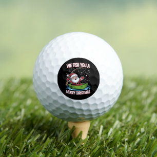 Christmas Fisherman Fishing Funny Cool Santa Claus Golf Balls