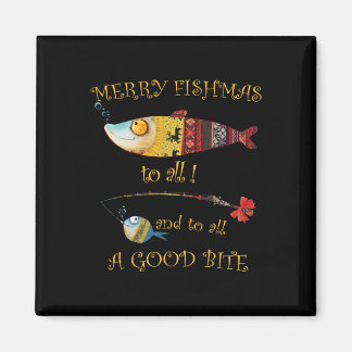 Christmas Fisherman's Merry Fishmas To All Fishing Magnet