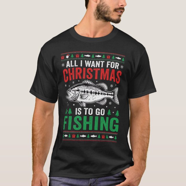 Christmas Fishing Bass Ugly Sweater (Front)