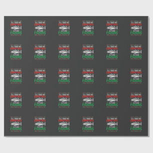 Christmas Fishing Bass Ugly Sweater Wrapping Paper