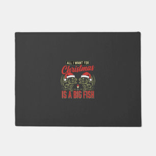 Christmas Fishing Big Fish Holiday Doormat