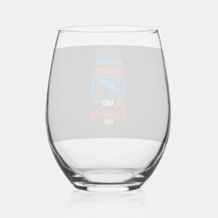 Christmas Fishing Day Vintage Holiday Stemless Wine Glass