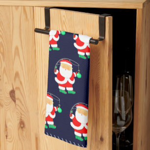 Christmas Fishing Funny Tea Towel