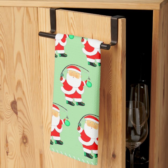 Christmas Fishing Holiday Gift Tea Towel (Thirds Fold)
