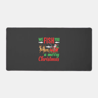 Christmas Fishing Merry Fish You Desk Mat