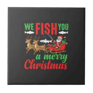 Christmas Fishing Merry Fish You Tile