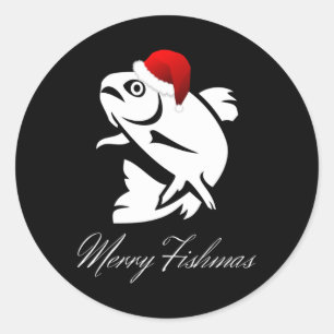 Christmas Fishing - Merry Fishmas  Classic Round Sticker