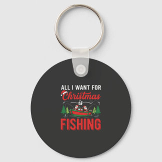 Christmas Fishing Santa Holiday Vector Key Ring