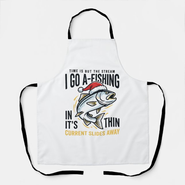 Christmas Fishing Stream Quote Design Apron (Front)
