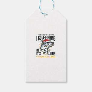 Christmas Fishing Stream Quote Design Gift Tags