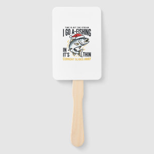Christmas Fishing Stream Quote Design Hand Fan