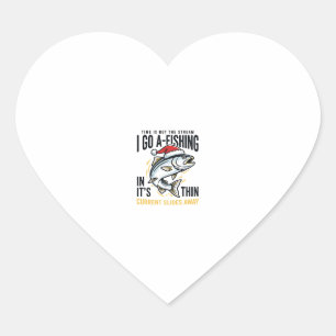 Christmas Fishing Stream Quote Design Heart Sticker