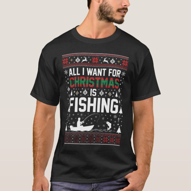 Christmas Fishing Ugly Sweater Vector (Front)