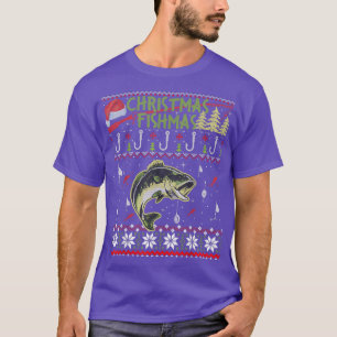 Christmas Fishmas Funny Bass Fishing Gift Ugly Xma T-Shirt