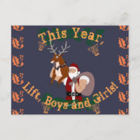 Christmas fitness New Year fit santa and reindeer