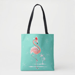 Christmas Flamingo all over tote Bag