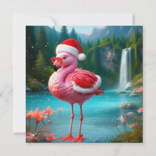 Christmas Flamingo As Santa Claus-47475 Invitation