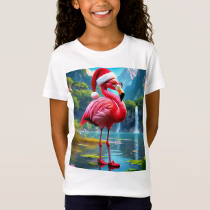 Christmas Flamingo As Santa Claus-47476 Clock T-Shirt
