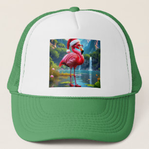 Christmas Flamingo As Santa Claus-47476 Trucker Hat