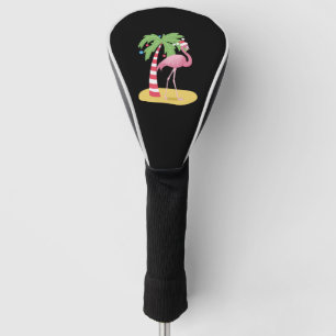 Christmas Flamingo Beach Golf Head Cover