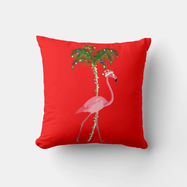 Christmas Flamingo Cushion (Front)