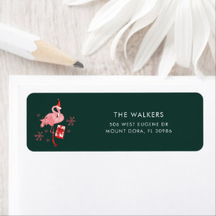 Christmas Flamingo Custom Return Address
