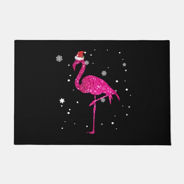 Christmas Flamingo Essential Doormat (Front)