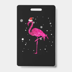 Christmas Flamingo Essential ID Badge