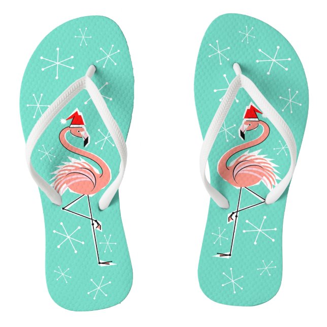 Christmas Flamingo flip flops (Footbed)